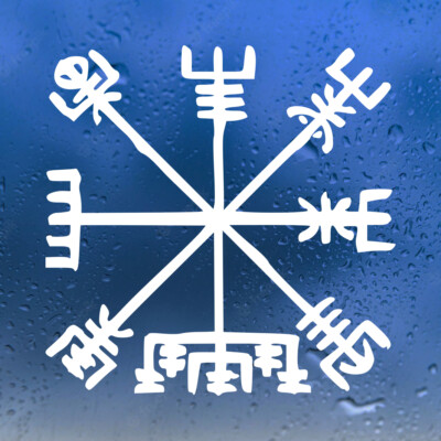 Viking Compass Vinyl Decal V18 | Norse Vegvisir Magic Rune Pagan Die Cut Sticker