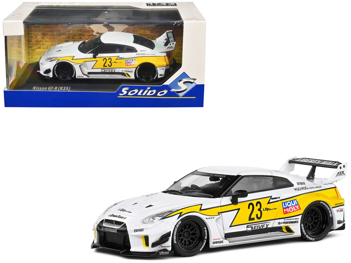 2019 Nissan GTR35 LBWK Silhouette RHD #23 White w/ Yellow