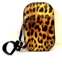 Monarque Leopard Print Crossbody Bag Front Pocket, Back Card Pocket
