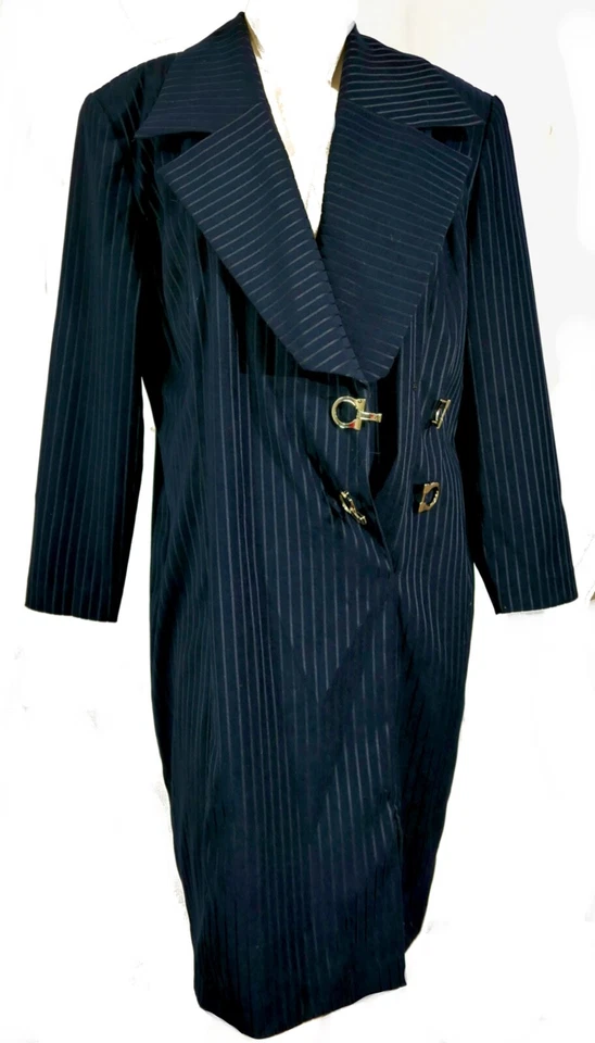 Blazer de negocios vintage a rayas de Farouche Lori Wedner Canadá L Foto 2 de 4