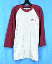 VTG Gray/Maroon Raglan T-shirt ULM INDIANS Post-NLU Pre-Warhawks NORTHEAST sz S