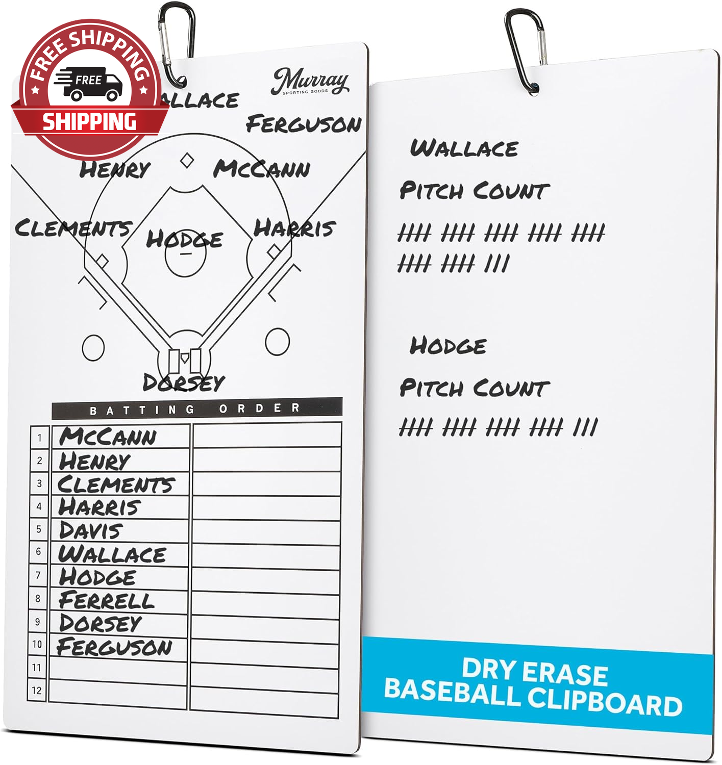Dry Erase Coaches Clipboard | Double-Sided Dry Erase White Board