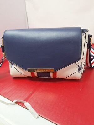 US Polo Assn. HERITAGE CROSSBODY BAG - Navy, Ivory, Red Vintage