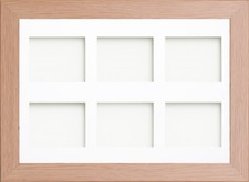 Oak Multi Aperture Photo Picture Frame & Mount With Choice Of 23 Mounts Design