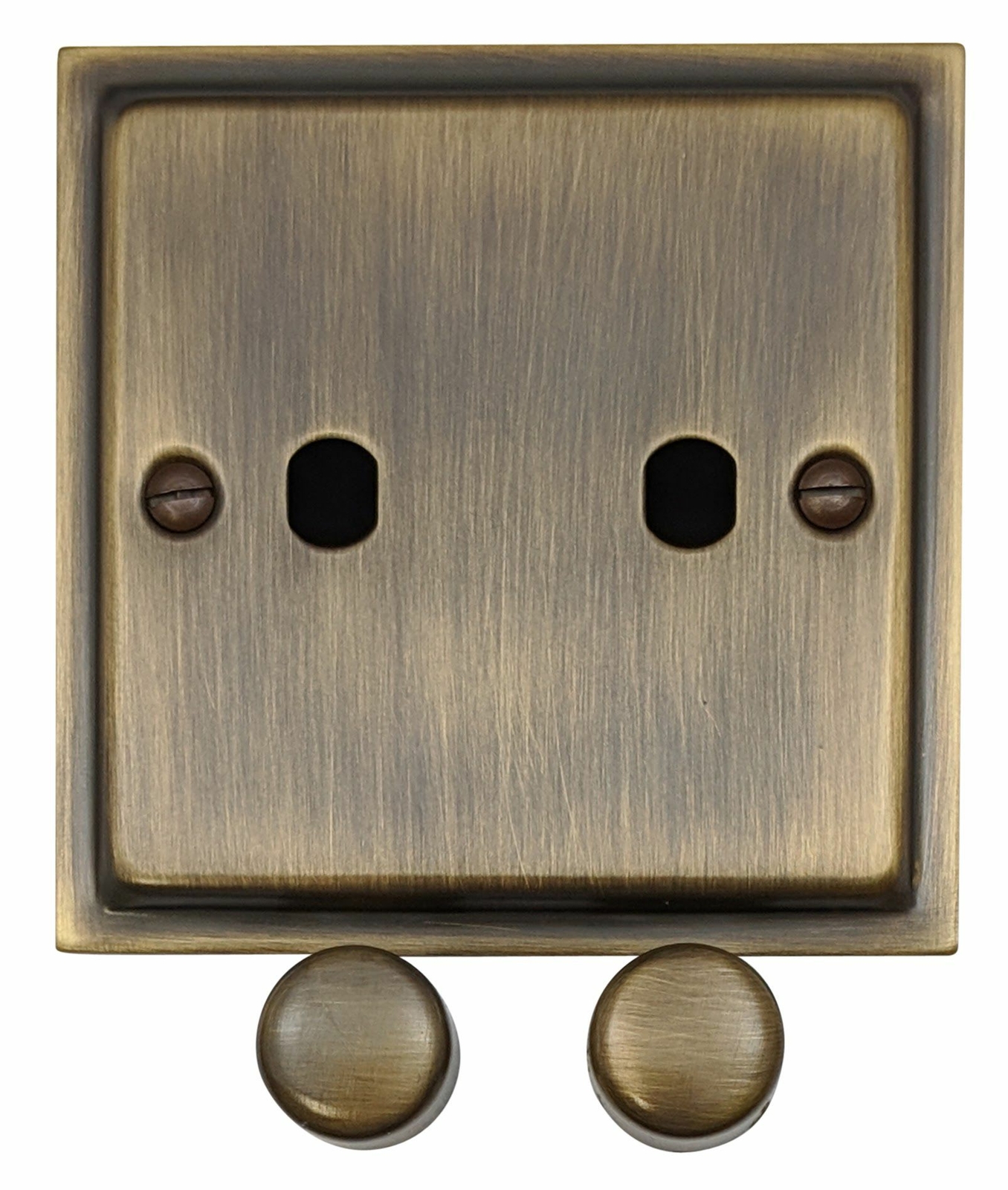 G&H TAB12-PK Trimline Antique Brass 2 Gang Dimmer Plate Only inc Dimmer Knobs