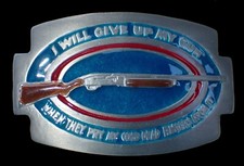 I'll GIVE UP MY GUN WHEN THEY PRY IT FROM MY COLD DEAD FINGERS BELT BUCKLE 2A
