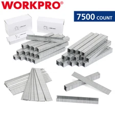WORKPRO 7500 Counts Heavy Duty T50 Staples Brad Nails Combo Kit 1/2" 3/8" 9/16"