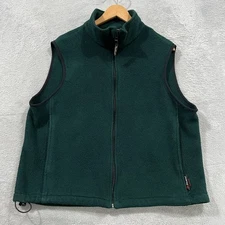 Vintage Woolrich Vest Mens Large Polartec Rugged Outdoors USA Made Fleece Green