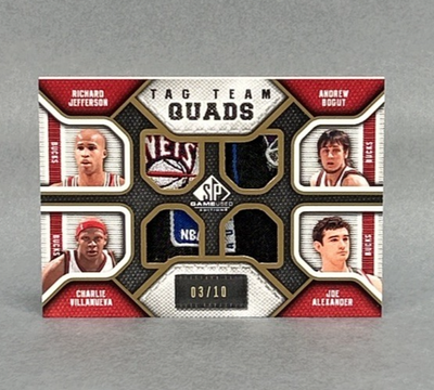 #ad 2009 10 SP Game Used Tag Team Quads 10 Richard Jefferson Upper Deck Patch Bucks $220.00