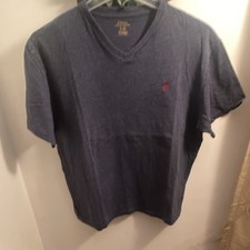 Polo Ralph Lauren Navy Blue V-Neck Logo Men's T-Shirt Short Sleeve L