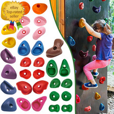 32 Rock Climbing Holds for Kids and Adults, Multi Size Colorful Plastic Wall Gri