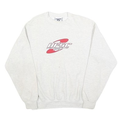 LEE Herren Sweatshirt weiß Rundhalsausschnitt M HFSC 2001 Studentenrat Grafik