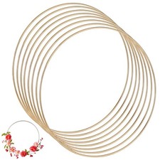 8Pcs Metal Floral Hoops Wreath 12 Inch Dream Catcher Macrame Rings for Gold