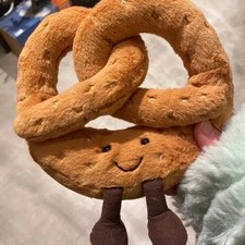 Jellycat Amuseables Pretzel Plush Doll Toy Adorable Fun Tags + Dust Bag Gift