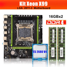 X99 Motherboard Combo Kit Set LGA 2011-3 Xeon E5 2680 V4 CPU DDR4 32GB (2PCS 16G
