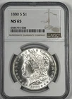 1880-S Morgan Dollar : NGC MS65 Blazing White
