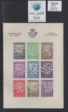 WC1_20499. BELGIUM. 1941 COATS OF ARMS souv. sheet. Sc.B279. MNH
