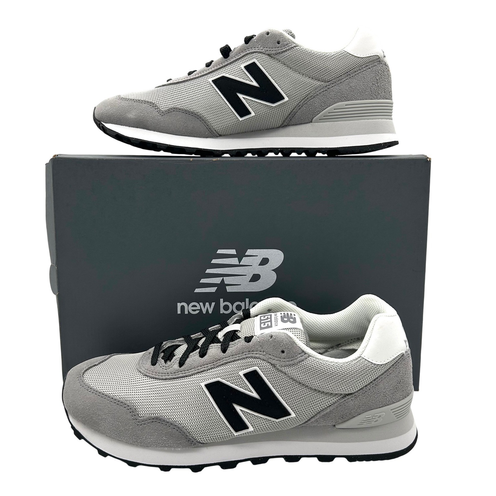 New Balance 515 Shoes Mens 10 Womens 11.5 Grey Black Suede Mesh Comfort Sneakers