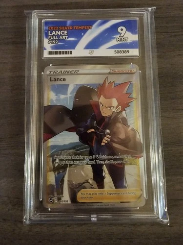 Lance Full Art - 192/195 - Pokemon - Graded Ace Mint 9 - Silver Tempest