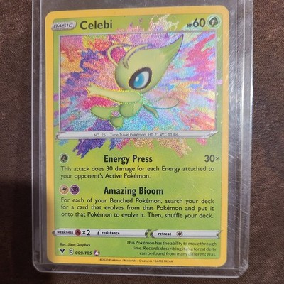 Pokemon Vivid Voltage Sword & Shield Celebi Card 009/185 Rare NM shape