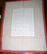 Quilt - Lap Quilt - Pinks with Inspirational Words on One Side - 50" x 38"
