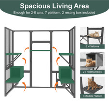 72 Catio Outdoor Cat Enclosure, Large Cat Catio for Multiple Cats, Outdoor C...