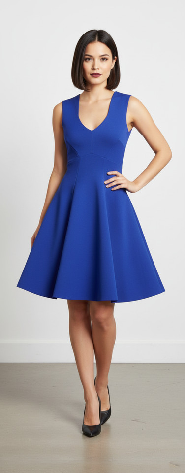 Reiss Archive Electric Jamie Blue Knitted Stretch Dress Size 6 Cocktail Party