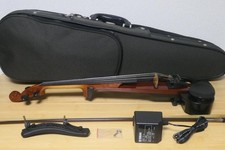 Yamaha SV-120 Silent Violin w/ Case Bow Extra Strings Tested Good AC adapter