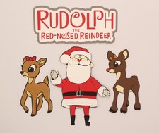 Rudolph Red Nose Deer Inspired Santa Rudolph Clarice Paper Die Cut Scrapbook