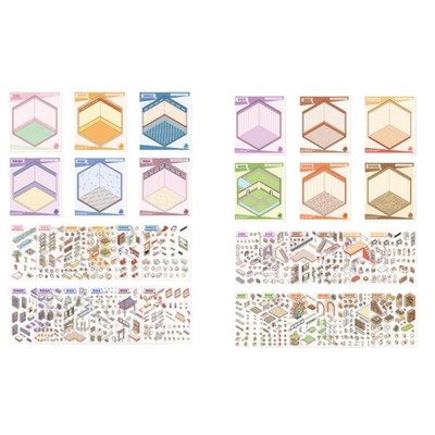 3D Landscape Sticker Book for Kids Cartoon Scene Sticker Book Scrapbook Sticker