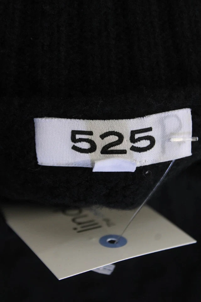 Vestido suéter tejido con cable cuello falso manga larga negro talla pequeña 525 para mujer Foto 4 de 4