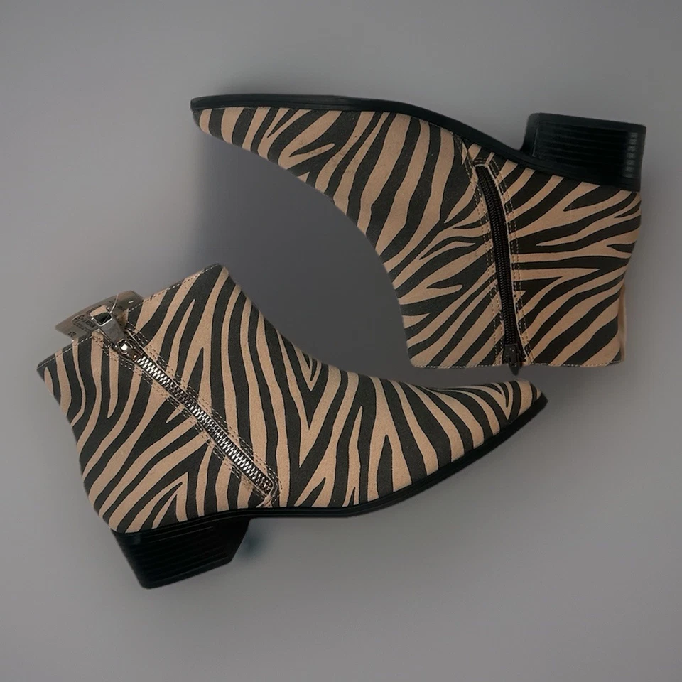 Worthington Zebra Print Ankle Boots Size 9 Medium | Double Zip | New $75 Value - Image 4 of 4