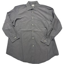 Arrow Men  s XL 17-17 1/2 32/33 Athletic Fit Gray Wrinkle Free Dress Shirt