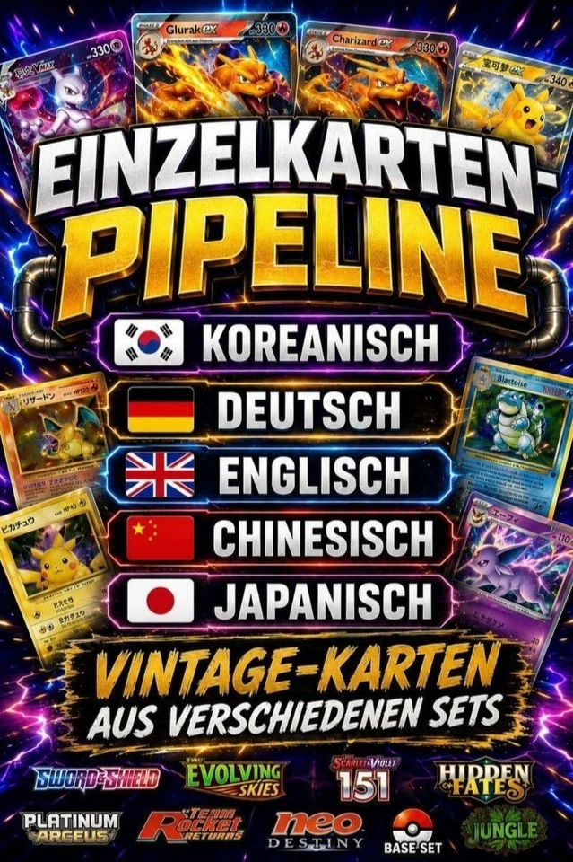 Einzelkarten Pipeline KOR, GER, ENG, CHN, JAP, VINTAGE