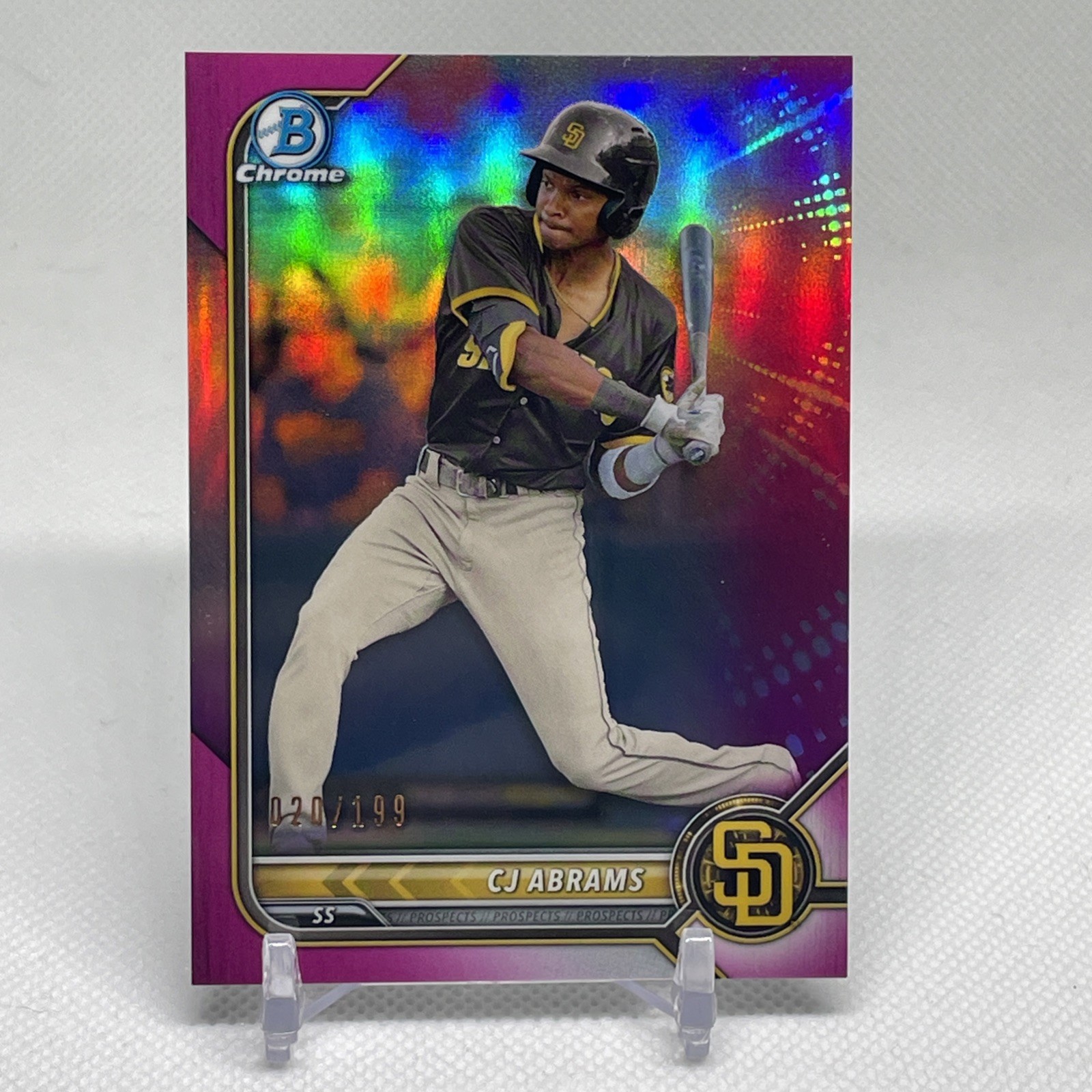 📈🔥2022 Bowman - Chrome Prospects C.J. Abrams #BCP-9 Fuchsia Refractor /199 RC