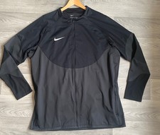 Nike XXL Therma Fit Mens long Sweatshirt Top BLACK Running Activewear academy 