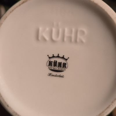 KUHR Germany Lidded Beer Stein Mug Pewter Lid Bavarian Coat of Arms
