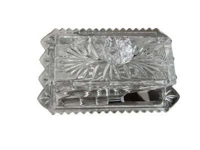 Vintage Crystal Butter Dish