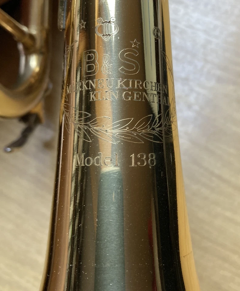 Trompete Bb von B&S „Modell 138", blauer Koffer, Mundstück JK 7c - Bild 4 von 4