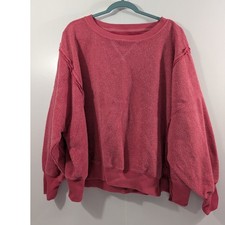 American Eagle Seriously Huggable Pink Sherpa Fleece Sweatshirt Oversized Small
