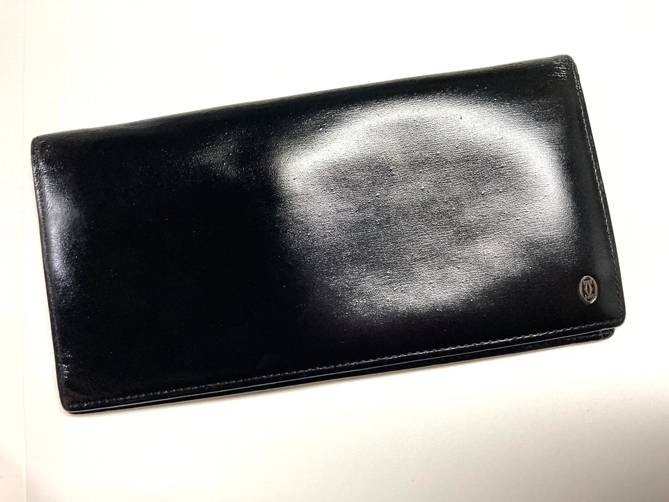 CARTIER VINTAGE PASHA CC EMBLEMA CUERO SHEENY CARTERA LARGA PLEGABLE FRANCIA ... - Imagen 4 de 4