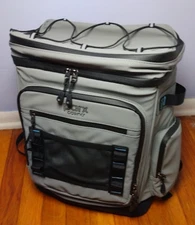 Insulated Cooler Backpack Zip Top Gray Black Camping Picnic Tailgate 18"X13"X8"