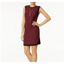 Vestido Bar III para mujer talla grande borgoña negro sin mangas funda vintage vino nuevo con etiquetas