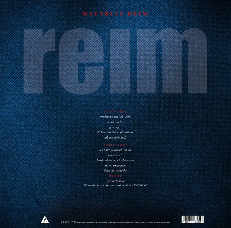 Matthias Reim – Reim - Limited Edition Red Coloured Vinyl LP / NEU / OVP - Bild 2 von 2