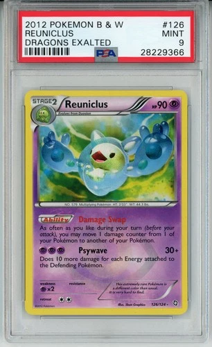 2012 POKEMON DRAGONS EXALTED REUNICLUS #126 SECRET RARE PSA 9 MINT #28229366