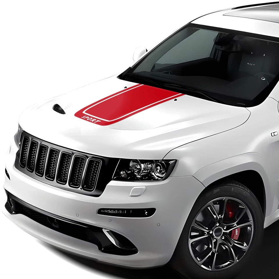 Calcomanía de capó de auto rayas adhesivas para Jeep Grand Cherokee WK2 2011-presente Foto 3 de 4