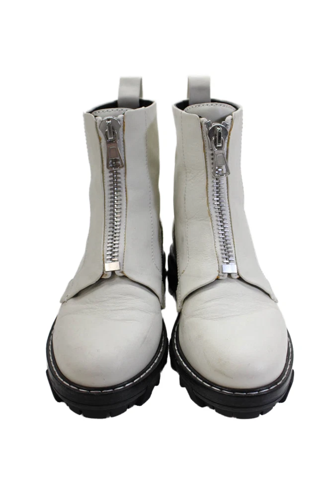 Botas al tobillo Rag & Bone de cuero sin cordones con cremallera blancas talla 7,5 para mujer Foto 2 de 4