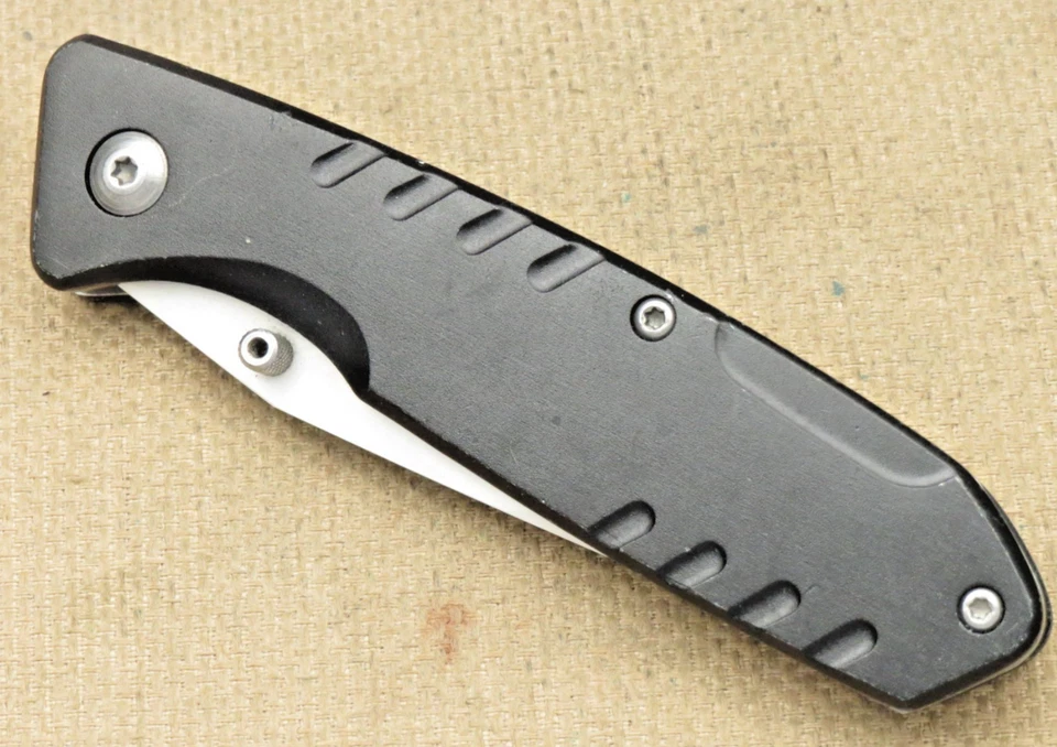 MEYERCO Liner Lock Knife Unusual with Ceramic Blade - Black Metal Handles - Mint - Image 4 of 4