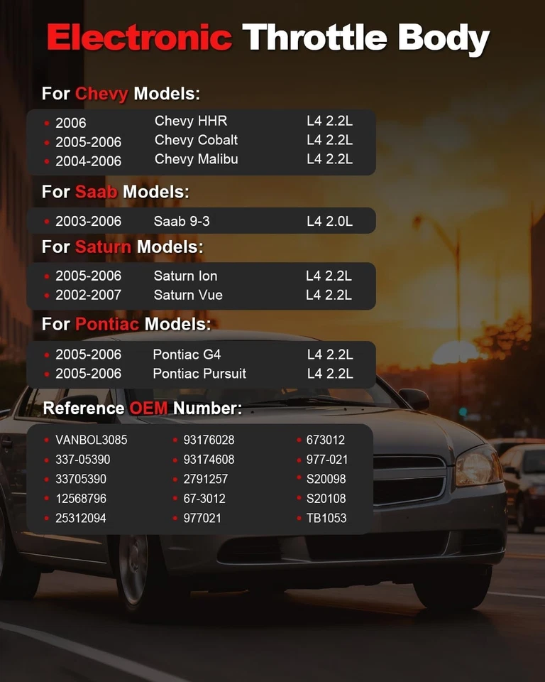 Electronic Throttle Body Chevy Malibu Cobalt Pontiac Pursuit Saturn Vue Saab Ion - Image 2 of 4