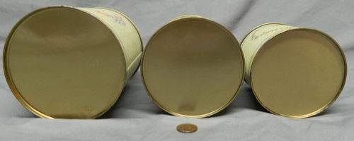 Set of 3 Vintage 1989 House of Lloyd Nesting Tins Kitchen Canister Heart Ribbon - Picture 6 of 6